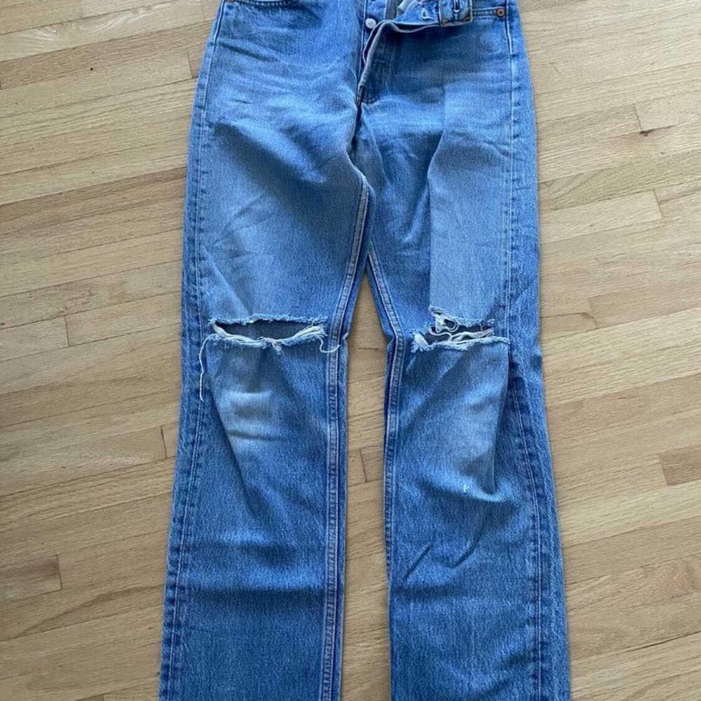 Women's Blue Distressed Jeans